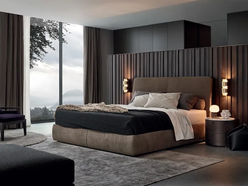Camera da letto moderna con letto poliform