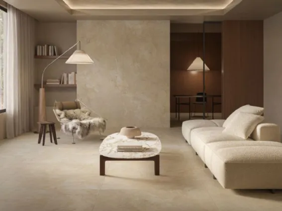 Casalgrande Padana - La nuova collezione Civitas in gres interpreta il Travertino