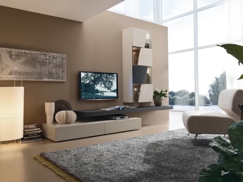 Living room con colori nei toni del tortora