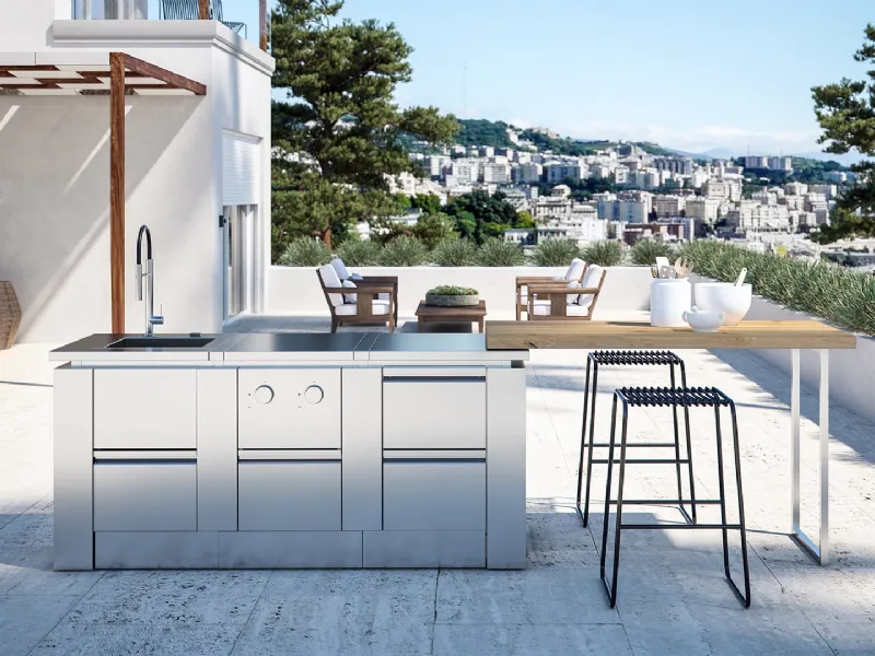 Idee per cucine esterne da terrazzo