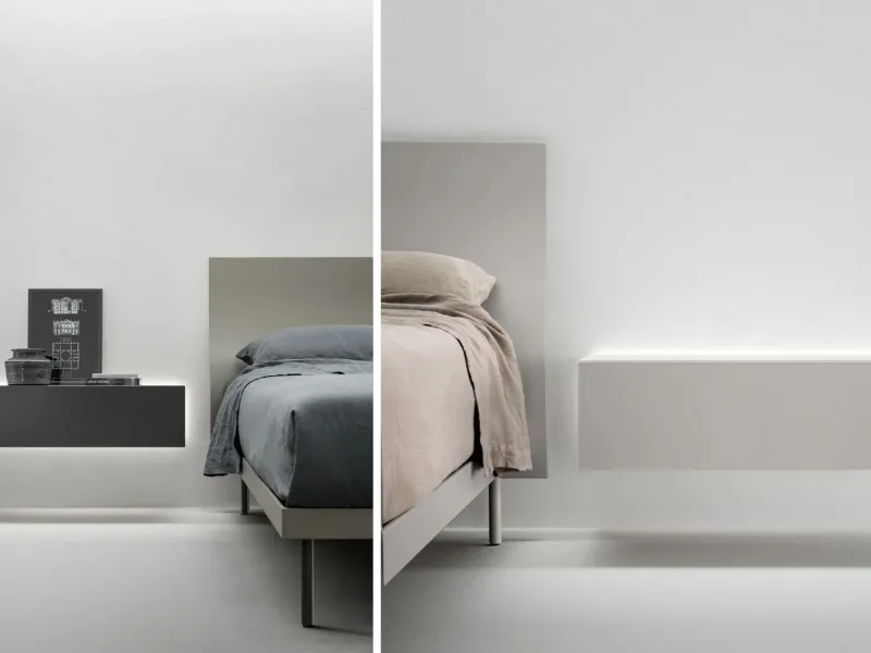 Caccaro - Collezione Filnox: comodino con cassetto e luce LED