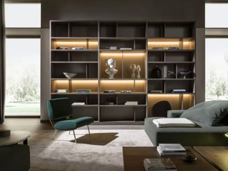 Libreria componibile in legno 505 Up System di Molteni & C. 