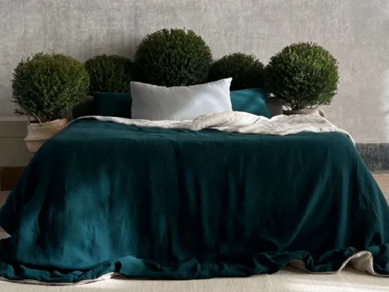 Linen Blanket di Once Milano: copriletto in lino double face