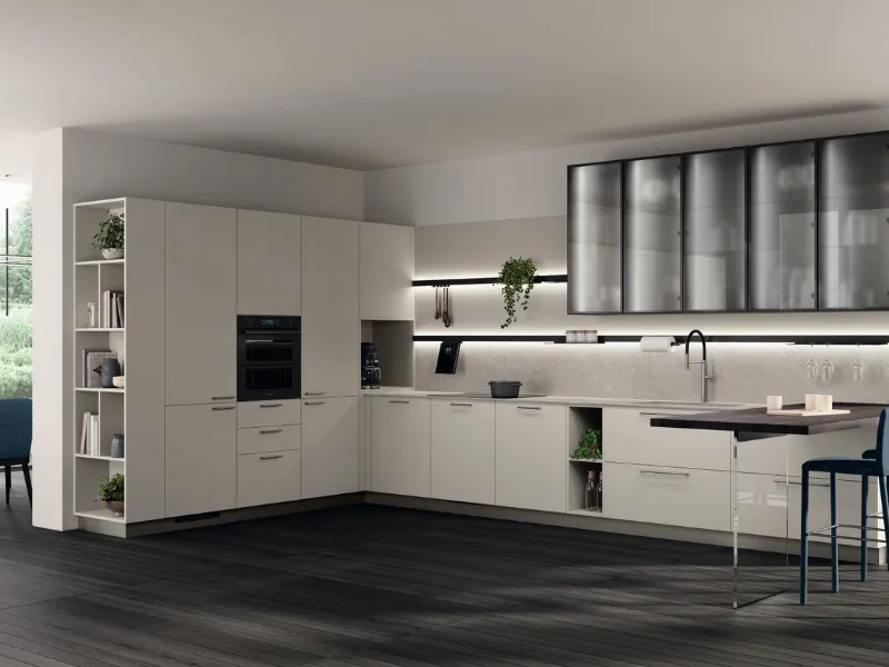 Moda di Scavolini con ante in laccato opaco Grigio Chiaro