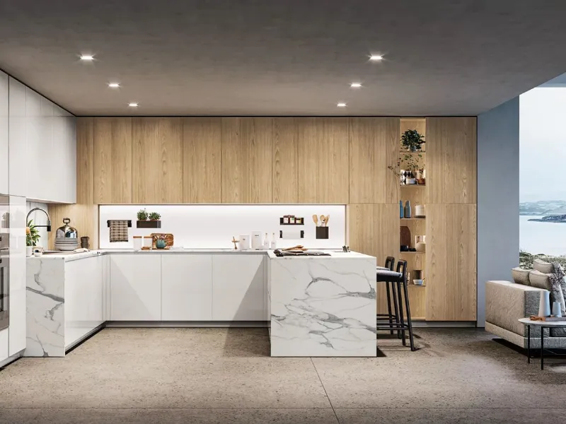 Collezione D23, sistema All-arounD di Doimo Cucine