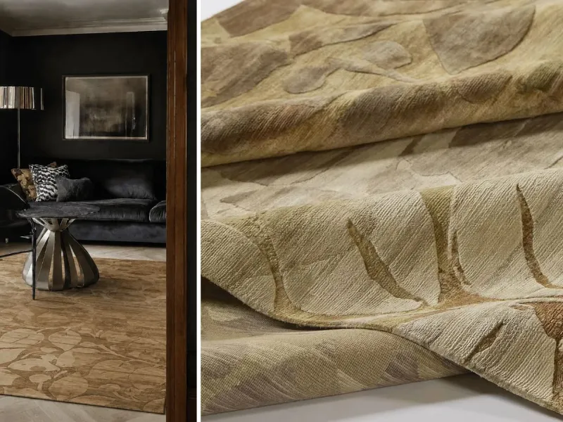 Hedgerow Umber di Tufenkian, tappeto tessuto a mano realizzato al 100% in seta